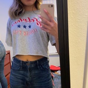 Grey cropped tshirt